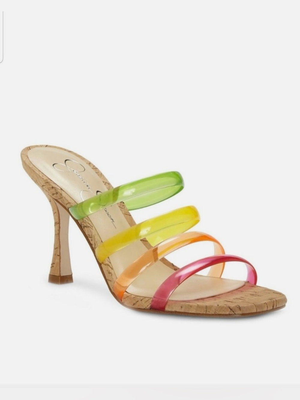 Jessica Simpson Oniela Translucent Open Toe Sandals Heels Summer Shoes Sz 8M